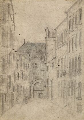 Porte ancienne au fond d’une ruelle