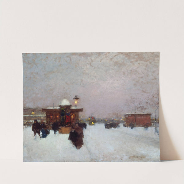 Porte Maillot ; effet de neige, la nuit by Luigi Loir