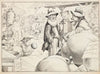 Portly man speaking with elder man on main street of very rural town. (1911)