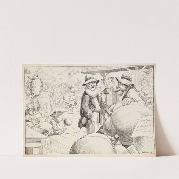 Portly man speaking with elder man on main street of very rural town. (1911) by Wilder