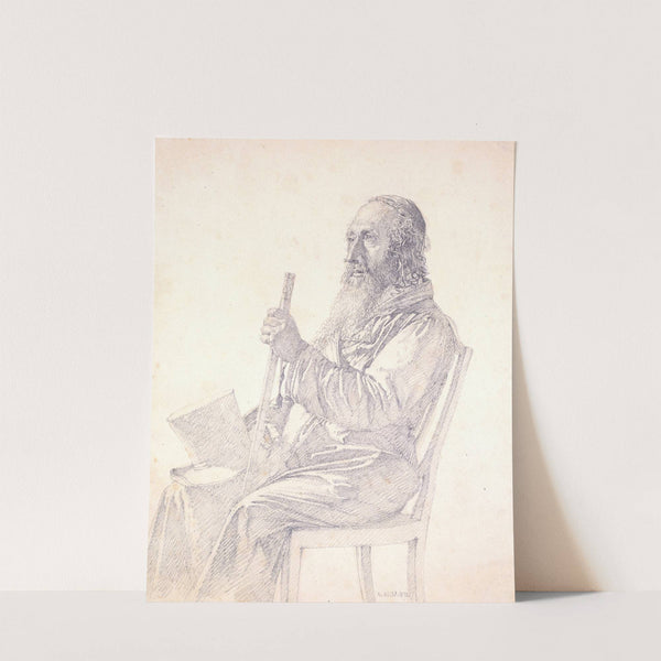 Portræt af en gammel polsk jøde by Christen Købke