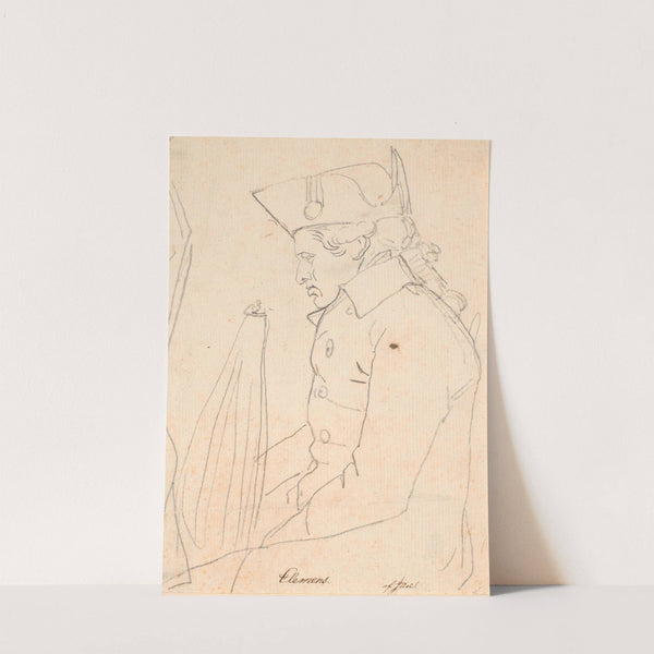 Portræt af kobberstikkeren J.F.Clemens. Trekvartfigur siddende i profil mog venstre (1777 – 1778) by Jens Juel