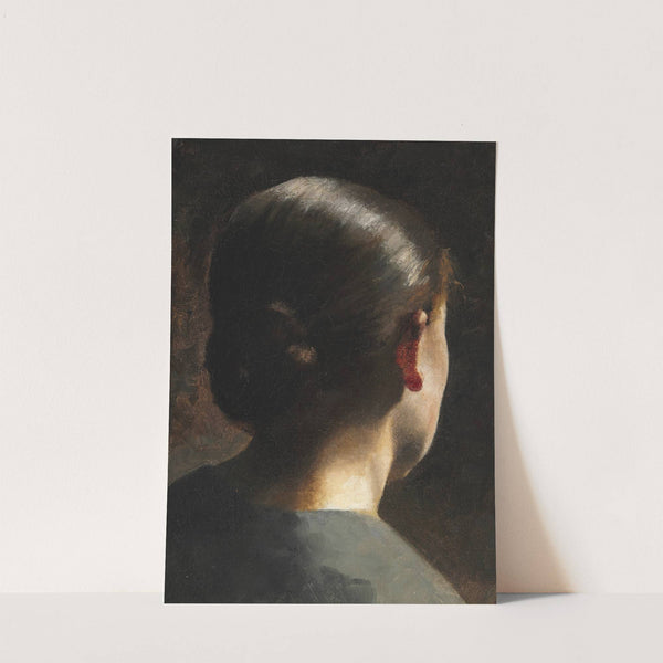 Portræt af kunstnerens søster Anna Hammershøi set bagfra by Vilhelm Hammershøi