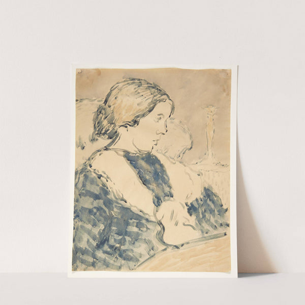 Portræt af siddende kvinde vendt mod højre by Harald Giersing