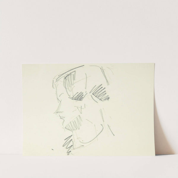 Portrætstudie af malerinden Ellen Olrik, profil mod venstre by Edvard Weie