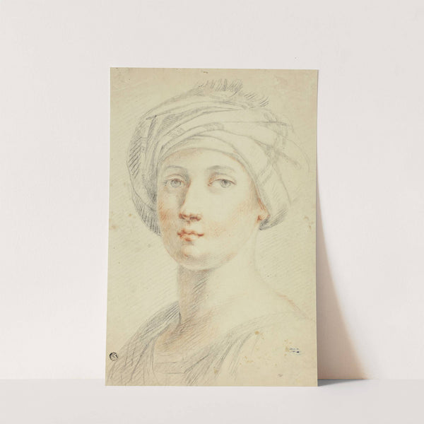 Portrait Bust of Young Woman in Turban by David Allan