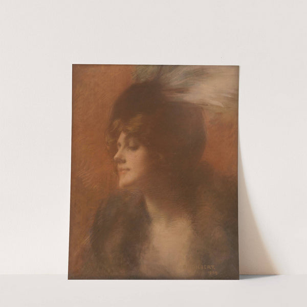 Portrait de femme à l’aigrette by René Joseph Gilbert