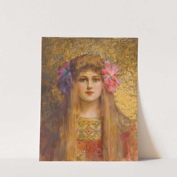 Portrait de Femme au turban fleuri by Léon François Comerre