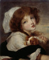 Portrait de fillette au petit chien
