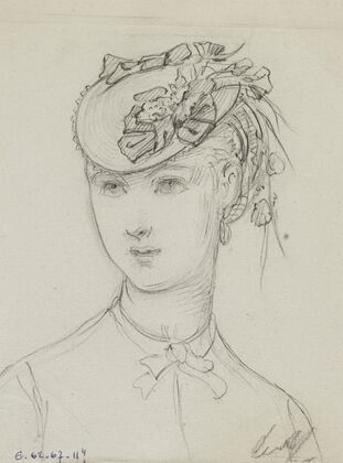 Portrait de jeune fille avec coiffe fleurie (1869)