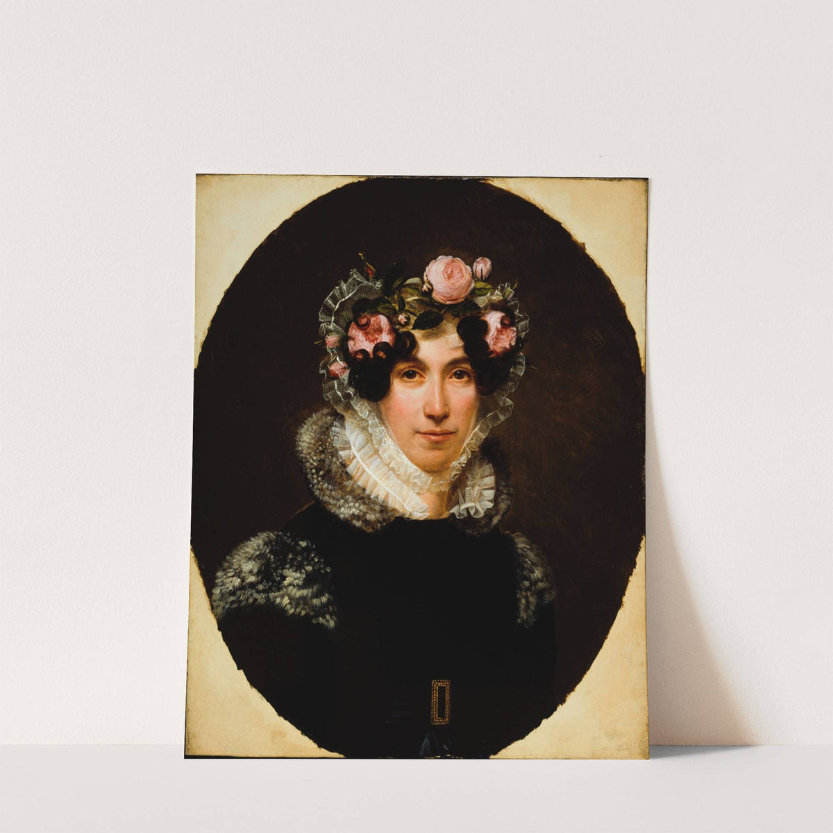 Portrait de Madame Bernard-Léon, épouse de l'acteur. by Henri-François Riesener