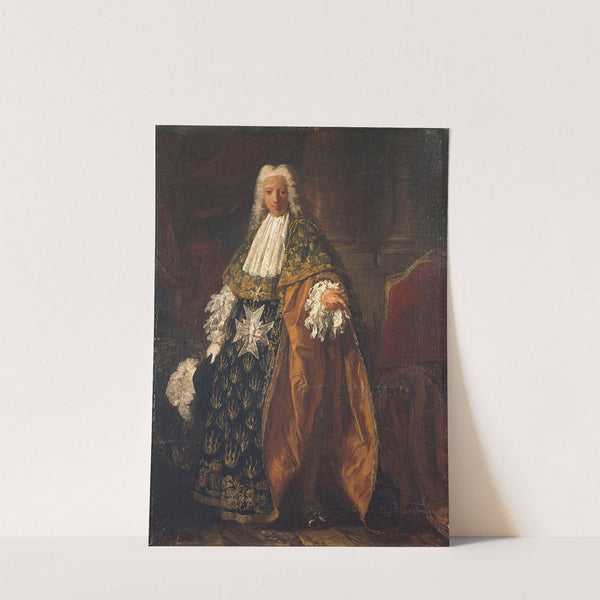 Portrait de Paul-Hippolyte de Beauvillier, duc de Saint-Aignan (1684-1776), en tenue de chevalier de l'ordre du Saint-Esprit. by Pierre Subleyras