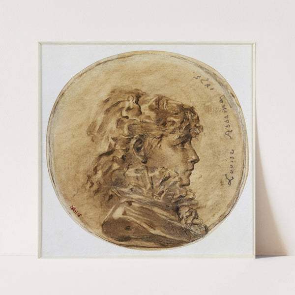 Portrait de Sarah Bernhardt, en médaillon, profil à droite, 1875. by Louise Abbéma