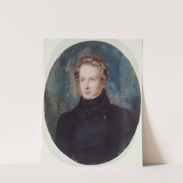 Portrait de Victor Hugo sur fond de Notre-Dame de Reims by Jean Alaux