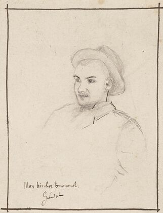 Portrait d’homme avec un chapeau, tourné de trois-quarts vers la gauche