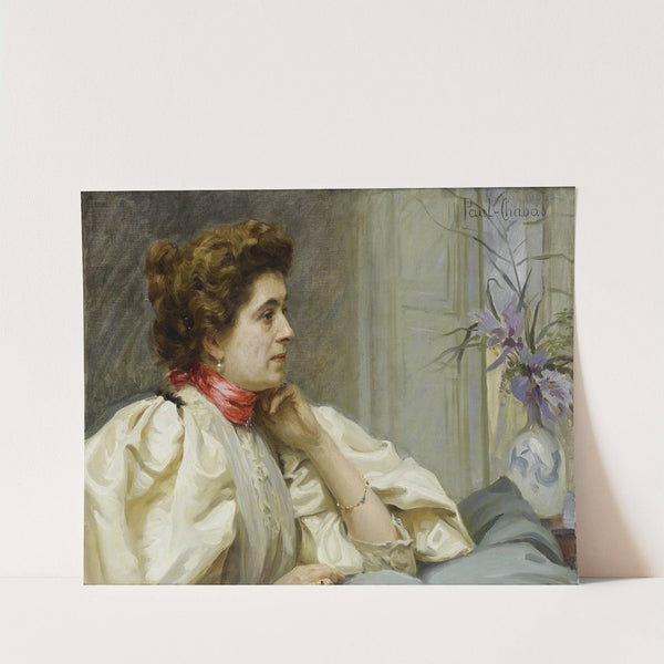 Portrait D'une Dame Avec Un Foulard Rouge by Paul Émile Chabas