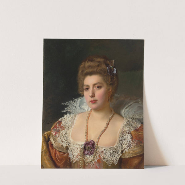 Portrait d'une femme portant des perles by Gustave Jean Jacquet