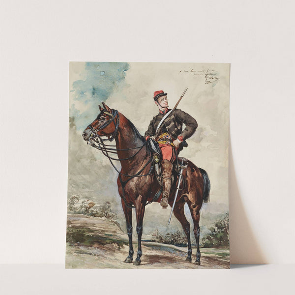 Portrait équestre, éclaireur à cheval by Georges Jules Victor Clairin