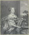 Portrait of a 13-year old girl with a large vase with roses