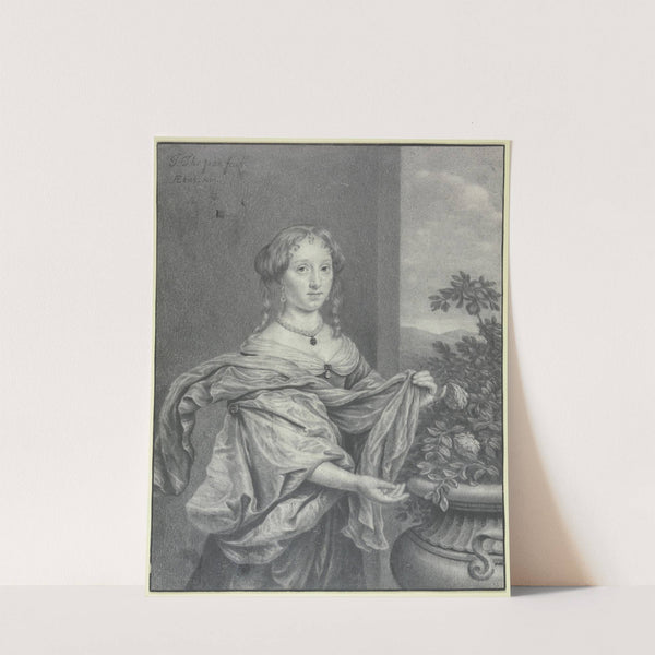 Portrait of a 13-year old girl with a large vase with roses by Jan Thopas