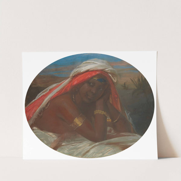 Portrait of a black woman wearing a turban by Constant-Joseph Brochart