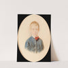 Portrait of a boy in a blue jacket and waistcoat and wearing a red scarf (1868) by Josef Kriehuber