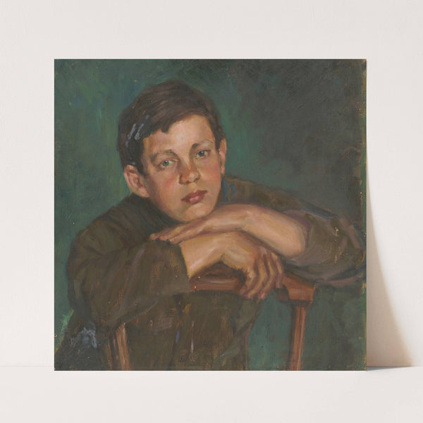 Portrait of a Boy Leaning over the Back of a Chair (before 1939) by Maria Marga Thomass