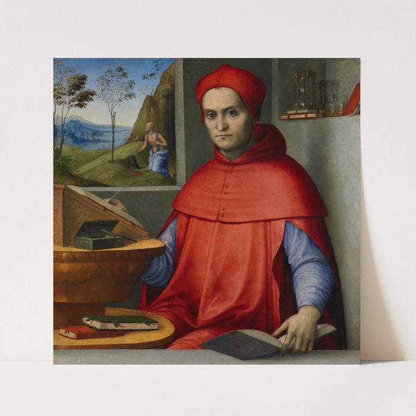 Portrait of a Cardinal in his Study by Lorenzo Costa