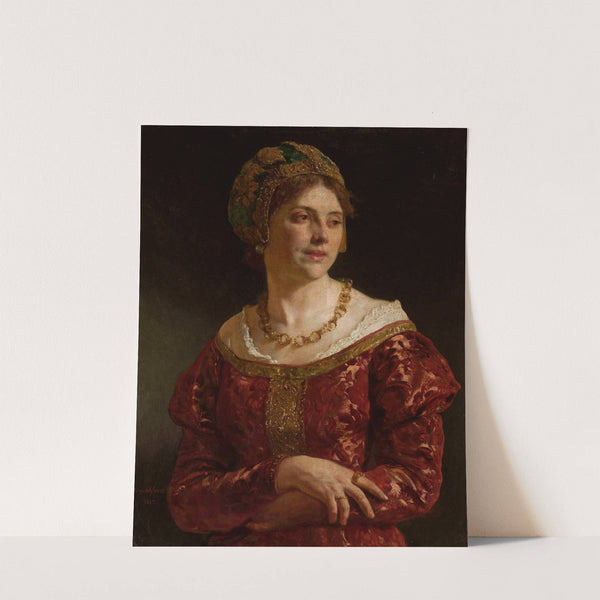 Portrait of a Cracovian townswoman in the 17th-century costume by Wojciech Gerson