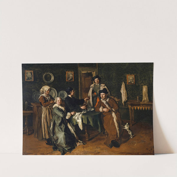 Portrait Of A Family Assembled Around A Table by Giacomo Ceruti