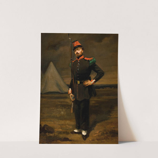 Portrait of a French Soldier in Uniform near his Encampment (circa 1865-67) by French School