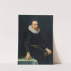 Portrait Of A Gentleman, Three-Quarter Length, Standing, Wearing A Black Tunic And White Ruff by Michiel Jansz. Van Mierevelt