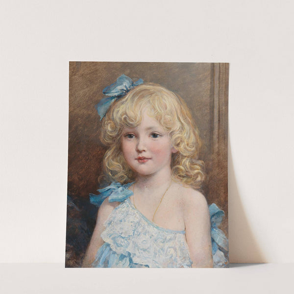 Portrait of a girl in a blue dress by Heywood Hardy