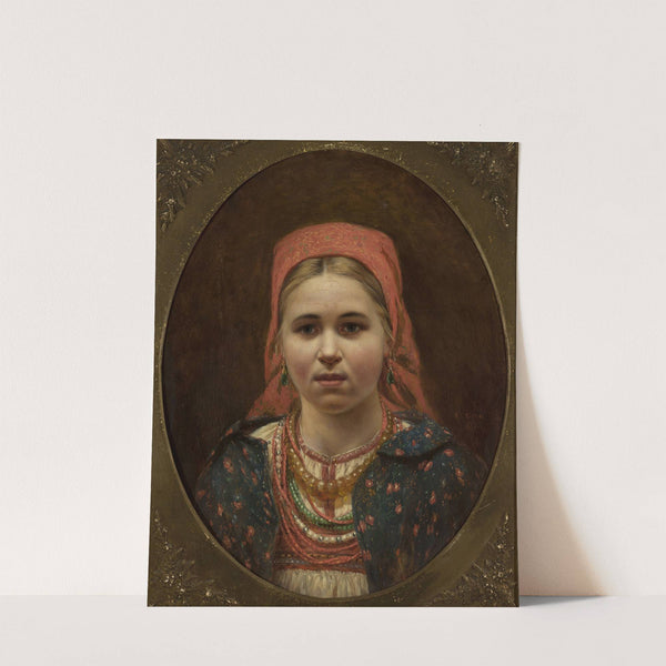 Portrait of a girl in a folk attire by Anonymous