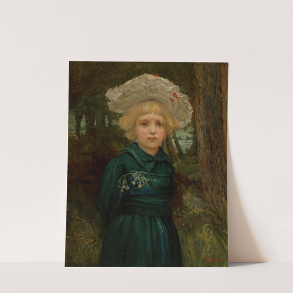 Portrait of a girl in a green dress by Hans Thoma