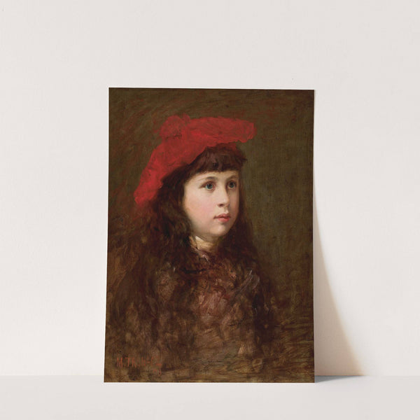 Portrait of a girl in a red beret (1893) by Maurycy Trębacz