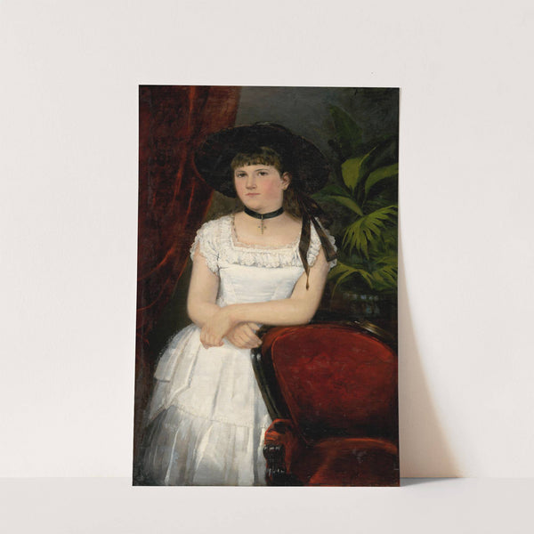 Portrait of a Girl in Black Hat by Ľudovít Kubányi