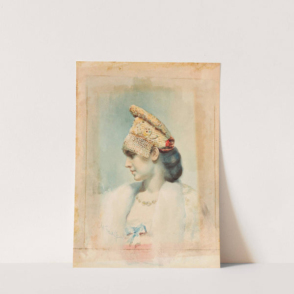 Portrait of a Girl Wearing a Kokoshnik in Profile by Léon Bakst