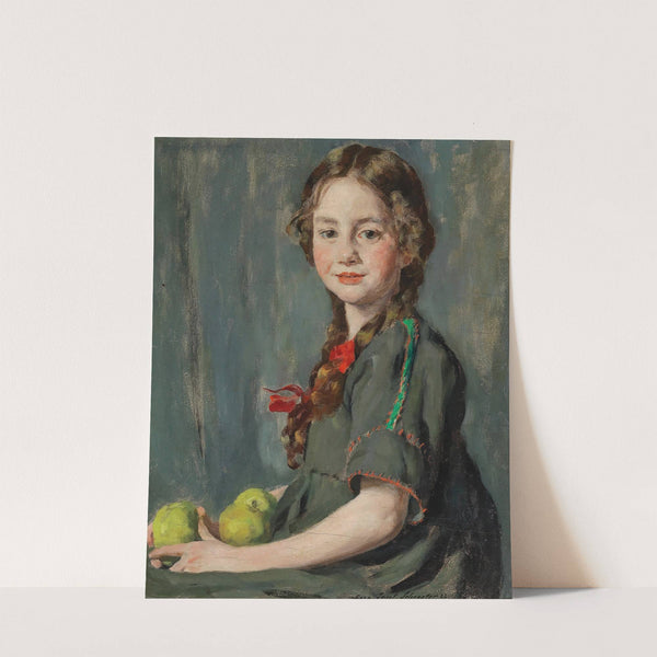 Portrait Of A Girl With Apples by Paul Schroeter