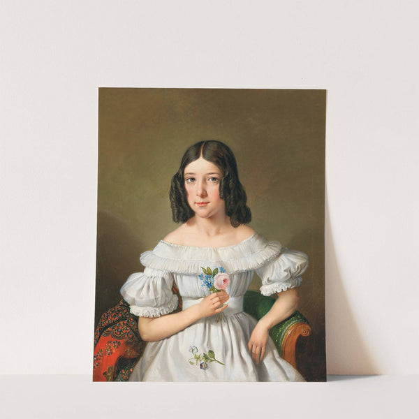 Portrait of a Girl with Rose by Eduard Klieber