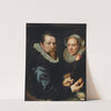 Portrait Of A Husband And Wife, He Holding A Tulip And Bulb, A Selection Of Shells On The Shelf Below by Michiel Jansz. Van Mierevelt