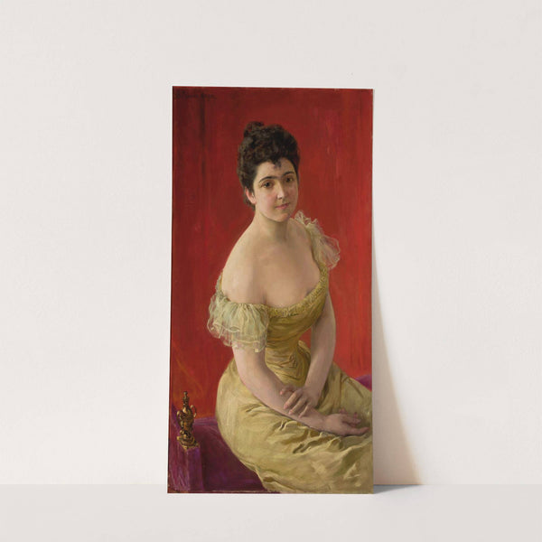 Portrait of a lady by Józef Męcina-Krzesz