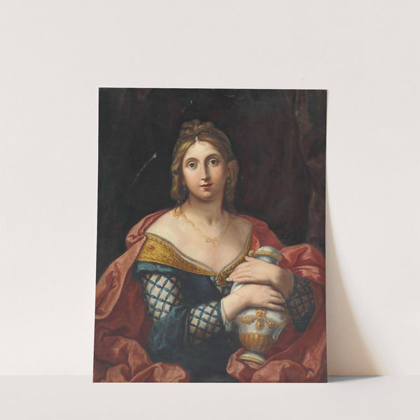 Portrait of a lady, half-length, as Pandora or Artemisia by Elisabetta Sirani