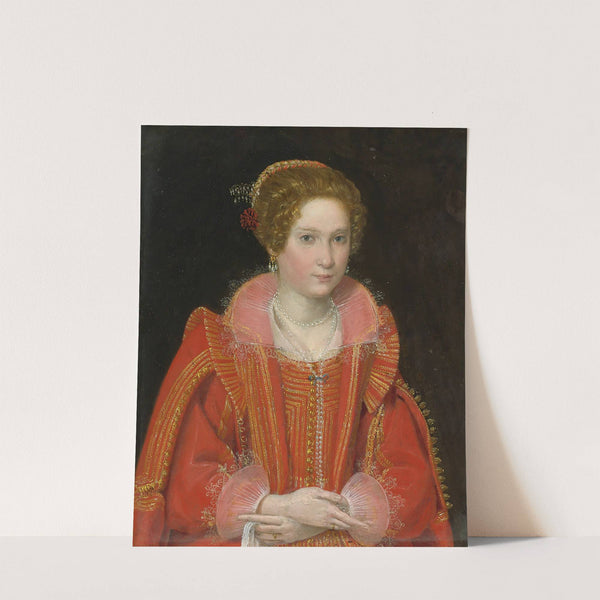 Portrait Of A Lady, Half-Length, Dressed In Pink by Ottavio Leoni