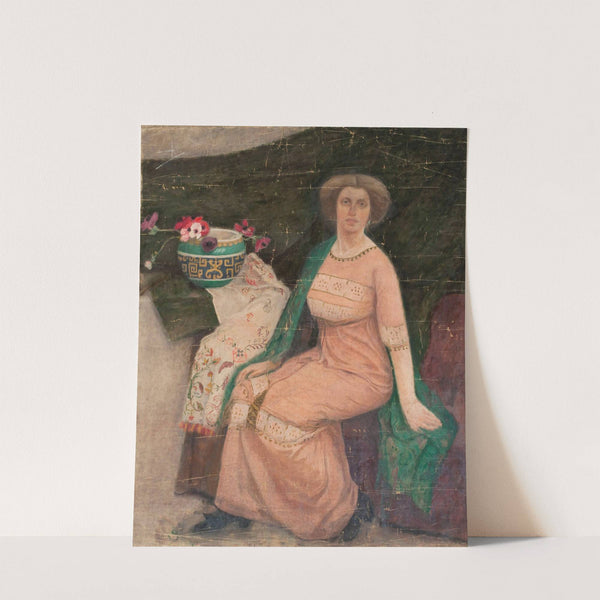 Portrait of a lady in a pink dress (Wanda Popławska) (1908) by Tadeusz Makowski