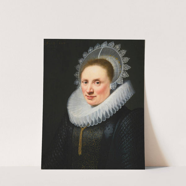 Portrait Of A Lady In A White Lace Ruff And Cap by Jan Anthonisz van Ravesteyn