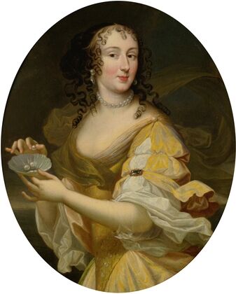 Portrait Of A Lady In Allegorical Guise, Holding A Dish Of Pearls — size preview