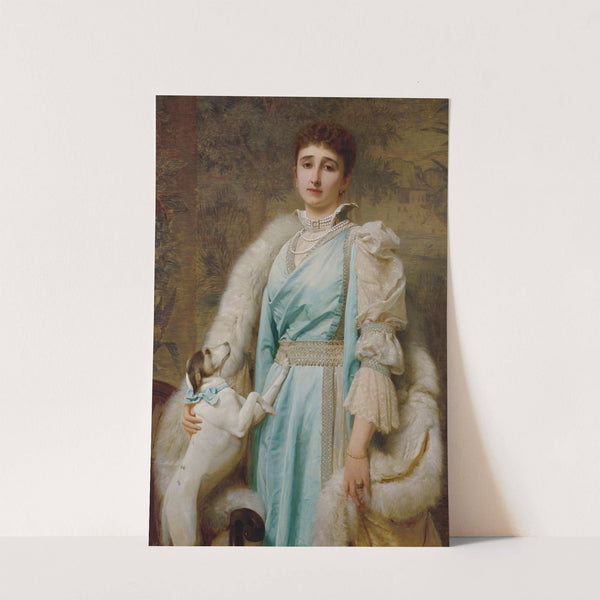 Portrait of a Lady in an Aquamarine Dress by Charles Edward Perugini