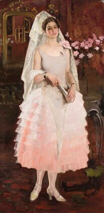 Portrait of a lady in pink dress – Spanish woman