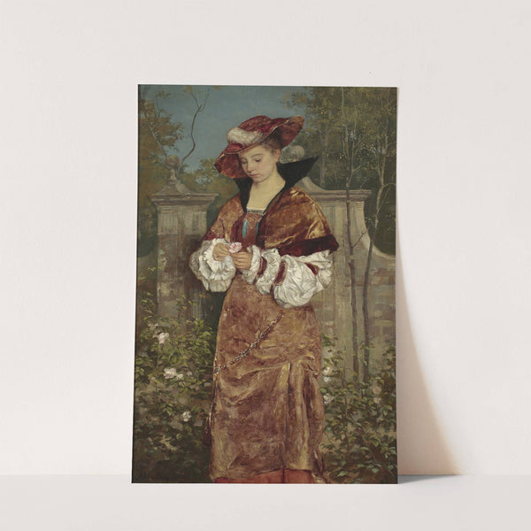 Portrait of a lady in the garden by Stefan Bakałowicz